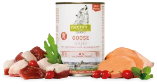 Снимка на Isegrim Adult - Консерва за кучета с месо от гъска, сладък картоф и билки 400 гр./ 2 броя