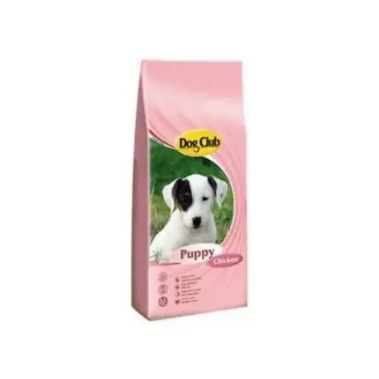 Снимка на Dog Club Puppy - Пълноценна храна на основата на пиле и ориз за кученца от отбиване до 4-5 месечна възраст с пилешко месо и ориз,15 кг.