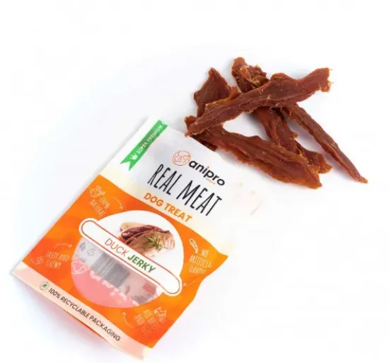 Снимка на Anipro Real Meat - Вкусно лакомство за кучета, патешко филе - 80 гр./2 пакета