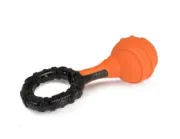 Снимка на Camon dog toy - Играчка за куче TPR двуцветна топка с ринг и пищялка 26 см. 2