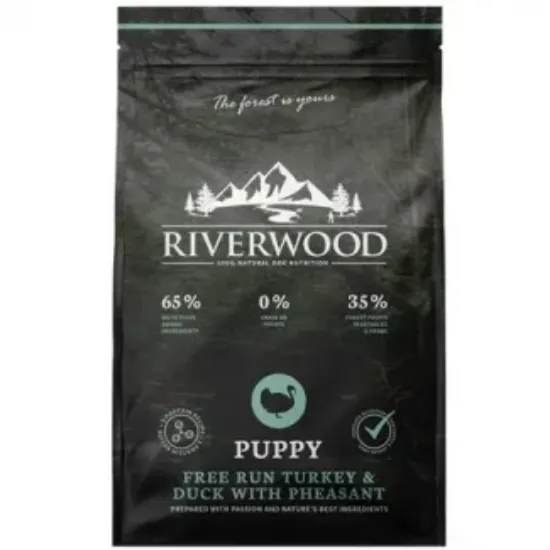 Снимка на Riverwood Puppy - Пълноценна суха храна за подрастващи кучета от малки и средни породи с пуешко месо, 12 кг.