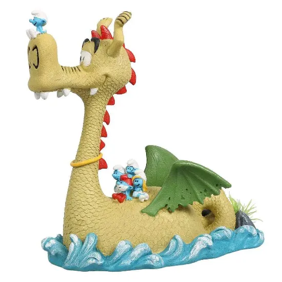 Снимка на Duvo Plus Smurfs - Декорация за аквариуми във форма на дракон, 16,4x8,4x16,6 см.