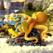 Снимка на Duvo Plus Smurfs - Декорация за аквариуми във форма на октопод, 13,4x7,9x9,8 см. 2