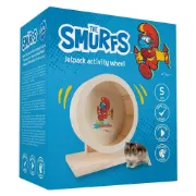Снимка на Duvo Plus Smurfs - Дървено колело за хамстери и други гризачи, 20 см. 1