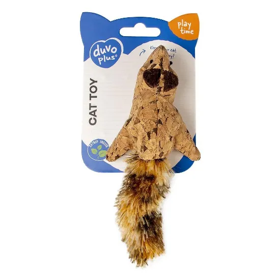 Снимка на Duvo Plus - Котешка играчка във форма на катерица от корк, 17Х8Х4 см.
