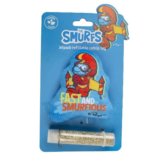 Снимка на Duvo Plus Smurfs - Плюшена играчка за котки с катнип, 9Х2Х9 см.