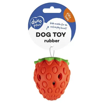 Показвай детайлите за Duvo Plus - Гумена играчка с диспенсър за лакомства за кучета във форма на ягода, 8,3Х8,3Х9,8 см. 1 - MyPetShop.bg Снимка на Duvo Plus - Гумена играчка с диспенсър за лакомства за кучета във форма на ягода, 8,3Х8,3Х9,8 см. 1