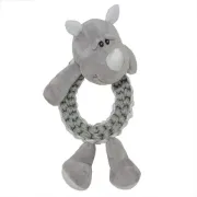Снимка на Duvo Plus Zoo Friends - Плюшена играчка за кучета във форма на носорог ринг, 32Х19Х10 см. 2