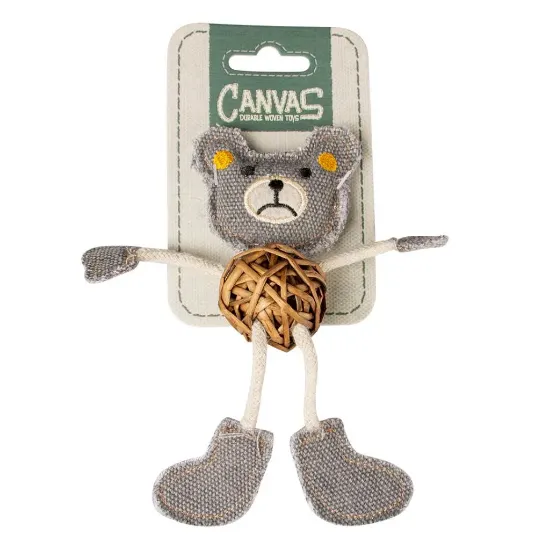 Снимка на Duvo Plus Canvas bear - Играчка за котки във форма на мече, 17,8x12x2,5 см.