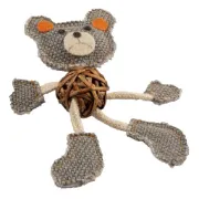 Снимка на Duvo Plus Canvas bear - Играчка за котки във форма на мече, 17,8x12x2,5 см. 2