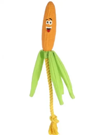Снимка на Flamingo Corn with rope - Забавна играчка за кучета във форма на царевица с въже, 46 см.