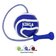 Снимка на KONG Wavz Bunjiball Medium - Интерактивна играчка за кучета за дърпане и дъвчене с въже и топка 1