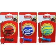 Снимка на KONG Wavz Bunjiball Medium - Интерактивна играчка за кучета за дърпане и дъвчене с въже и топка 2