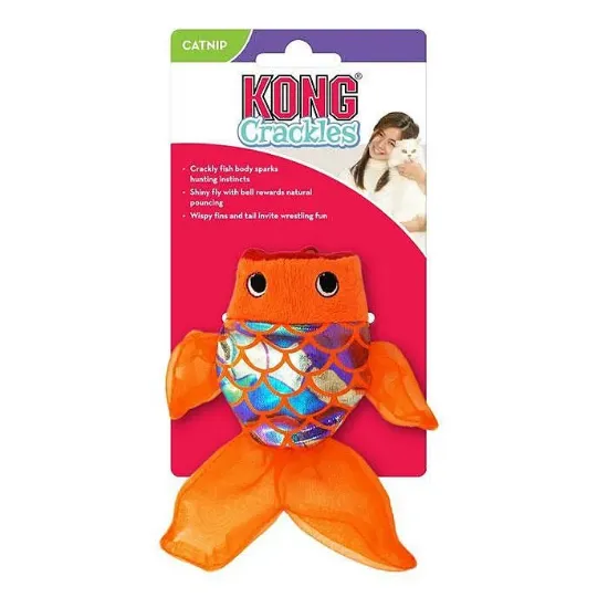 Снимка на KONG Crackles Gulpz - Забавна играчка за котки във форма на риба, 19 см.