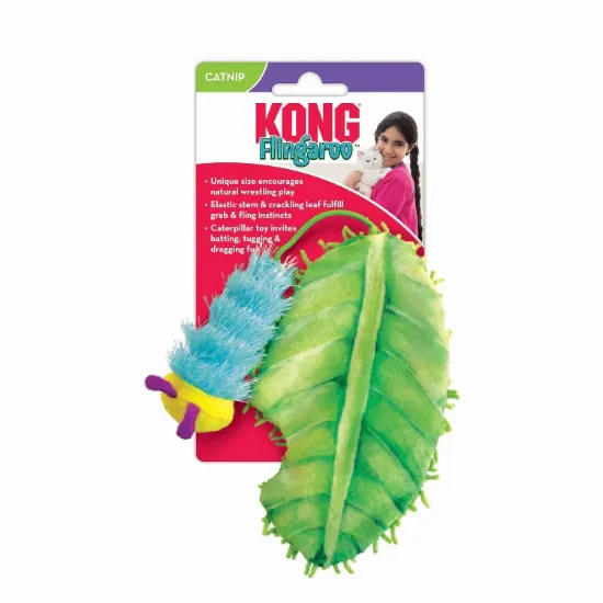 Снимка на KONG Flingaroo - Забавна играчка за котки от листо и гъсеница