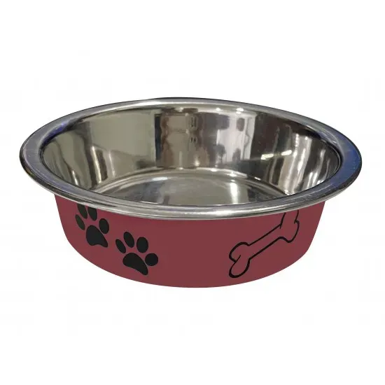Снимка на Anipro Paws No Slip - Метална неплъзгаща се купа за кучета и котки, червена, 12 см, 200 мл.