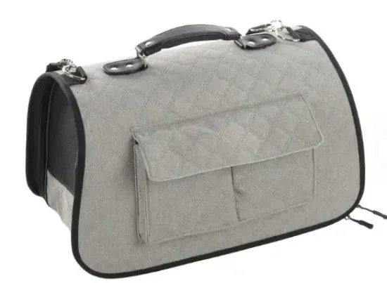 Снимка на Flamingo Carrying Bag Amy Grey - Транспортна чанта за кучета, 45 см L X 21 см W X 28 см H