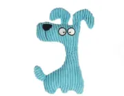 Снимка на Flamingo Toy Pebbles Dog Blue - Играчка за кучета от рипсено кадифе, 14.5 см L X 4.5 см W X 23 см H 1