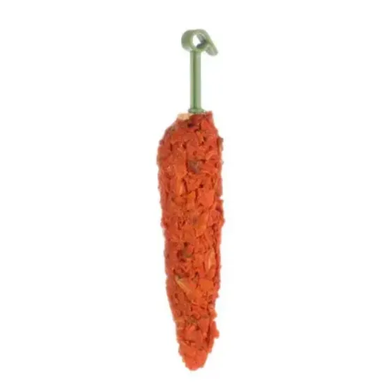Снимка на Flamingo Snacks Nibble carrot - Лакомство за гризачи, поддържа зъбите къси и здрави, с моркови, 60 гр.
