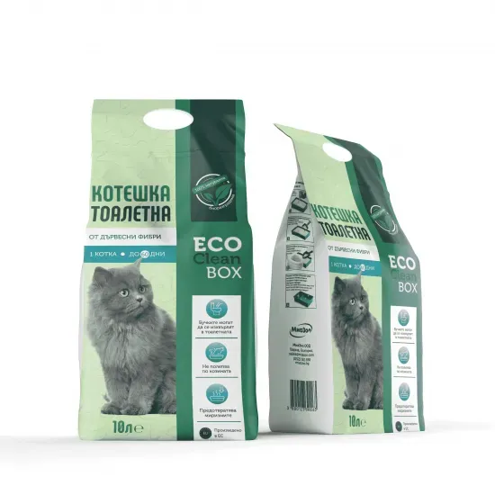 Снимка на Eco Clean Box - Котешка постелка за тоалетна от дървесни фибри /на пелети/, 10 л.