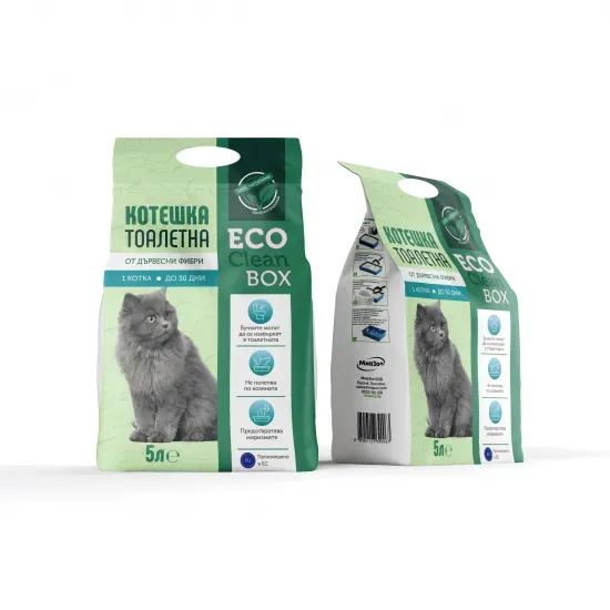 Снимка на Eco Clean Box - Котешка постелка за тоалетна от дървесни фибри /на пелети/, 5 л.