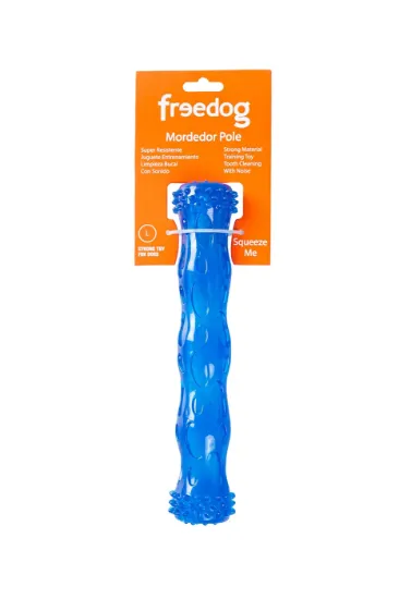 Снимка на Freedog Pole Chew With Squeaker Blue - Забавна играчка за кучета за дъвчене, 13,2 см. - синя