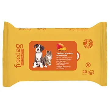 Показвай детайлите за Talcum Mango Wipes - Мокри кърпи за кучета и котки с аромат на манго, 40 броя Снимка на Talcum Mango Wipes - Мокри кърпи за кучета и котки с аромат на манго, 40 броя