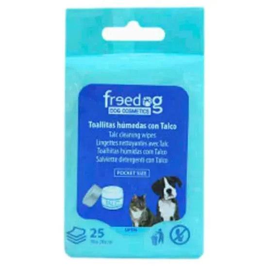 Снимка на Freedog Talcum Cleaning Wipes - Мокри кърпи за почистване за кучета и котки, 40 броя