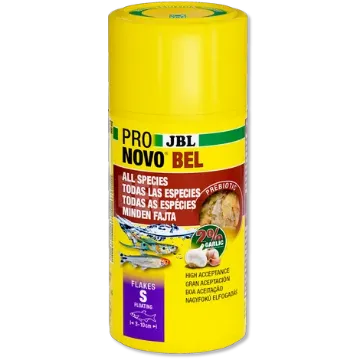Показвай детайлите за JBL Pronovo Bel Flakes S - Основна храна на люспи в размер S за всички аквариумни рибки от 3-10 см, 100 мл. Снимка на JBL Pronovo Bel Flakes S - Основна храна на люспи в размер S за всички аквариумни рибки от 3-10 см, 100 мл.