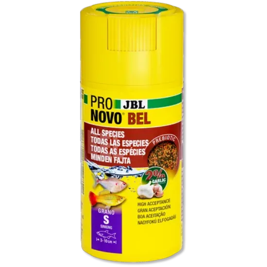 Снимка на JBL Pronovo Bel Grano S - Гранулирана основна храна за аквариум в размер S за всички аквариумни рибки от 3-10 см., 100 мл.
