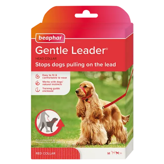Снимка на Beaphar Gentle Leader - Повод срещу дърпане за кучета от средни породи, червен