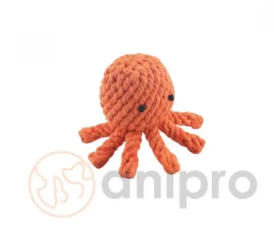 Снимка на Anipro Play - Въжена играчка за кучета под формата на октопод, 12 см.- 120 гр.