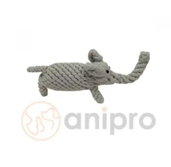 Снимка на Anipro Play - Въжена играчка за кучета под формата на слон, 25 см. 120 гр.