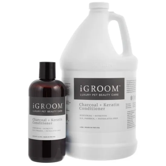 Снимка на Igroom Charcoal Keratin Conditioner - Балсам за кучета с въглен и кератин за всички видове козина, 473 мл.