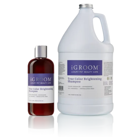 Снимка на Igroom Color Brightening Shaampoo - Изсветляващ шампоан за кучета, придава блясък на матовата козина и е безопасен за всички цветове козина, 473 мл.