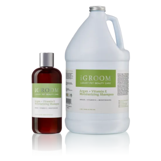 Снимка на Igroom Argan & Vitamin E - Овлажняващ шампоан за кучета за мека и блестяща козина, с арган и Витамин Е, 3,78 литра