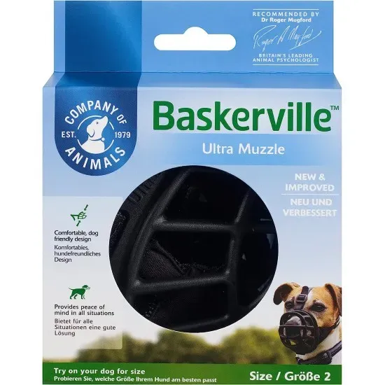 Снимка на Baskerville Ultra Muzzle - Намордник за кучета, размер 2 за средни породи като кокер, бигъл