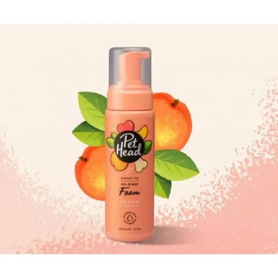 Снимка на Pet Head Quick Fix - Шампоан-пяна без отмиване за кучета. с праскова и арганово масло , 200 мл.