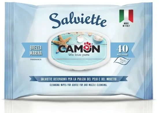 Снимка на Camon - Мокри кърпи морски бриз за кучета и котки, 40 броя