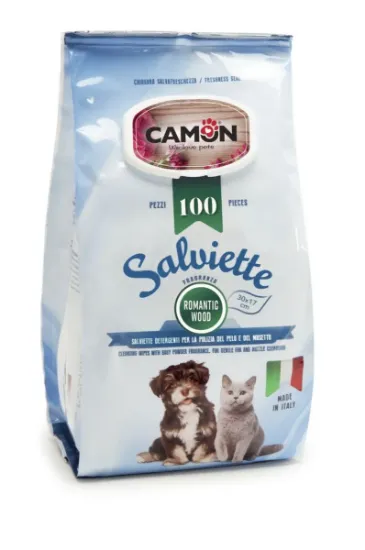 Снимка на Camon - Кърпички за почистване романтично дърво, за кучета и котки, 100 броя