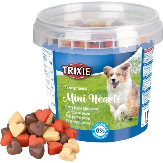 Снимка на Trixie Trainer Snack Mini Hearts - Мини тренировъчни лакомства във формата на сърчица с пилешко, агнешко и сьомга 200 гр.