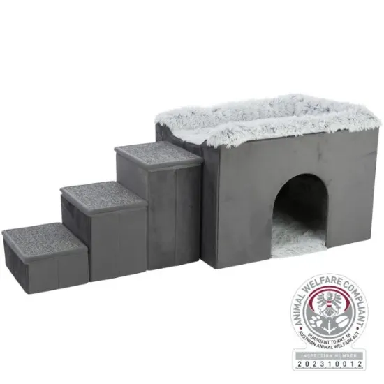 Снимка на Trixie Cave Harvey with steps - Пещерата със стъпала Harvey за котки, 119 × 47 × 50 см.