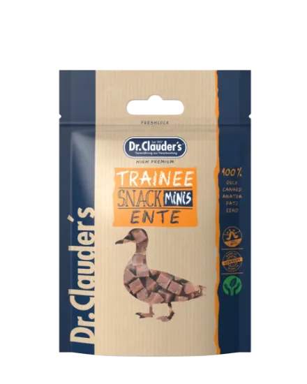 Снимка на Dr.Clauder's Mini Trainee Snack - Премиум лакомство за кучета от малки породи с патешко, 50 гр.