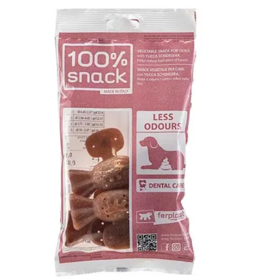 Снимка на Ferplast Snack Fillable - Candy Yucca Small – Натурални и вегетариански дентални стикове във форма на бонбон за кучета с юка, 75 гр.
