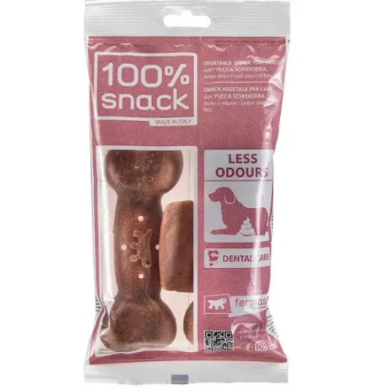 Снимка на Ferplast Snack Fillable - Bone Yucca Medium – Натурални и вегетариански дентални стикове за кучета във форма на кокал с юка, 105 гр