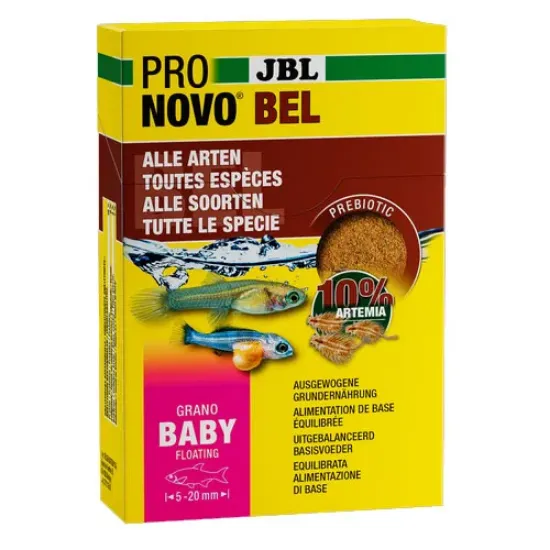 Снимка на JBL Pronovo Bel Grano Baby - Пълноценна храна на прах за млади декоративни рибки в аквариум, 3 х 10 мл.
