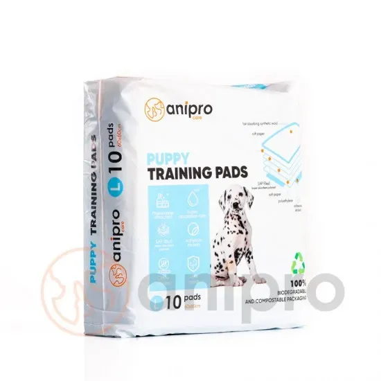 Снимка на Anipro Large - Хигиенни подложки (памперси) създадени за приучаване на малки кученца към хигиенни навици, 60х60 см,10 броя