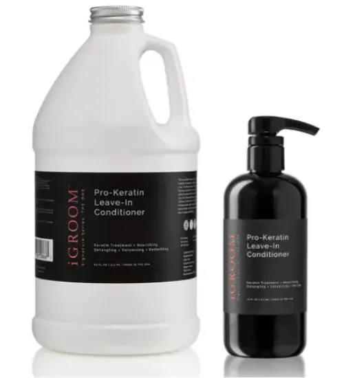 Снимка на Igroom PRO-KERATIN LEAVE-IN CONDITIONER - Прокреатинов балсам за кучета без измиване, хидратира, укрепва, разплита и подхранва козината, 473 мл.