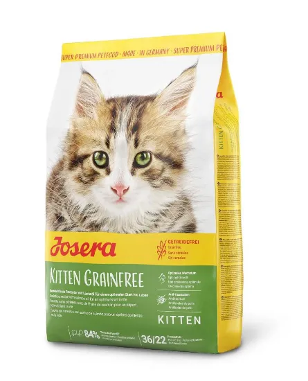 Снимка на Josera Kitten GrainFree - Пълноценна суха храна за подрастващи котки до една година с пилешко месо, 10 кг.