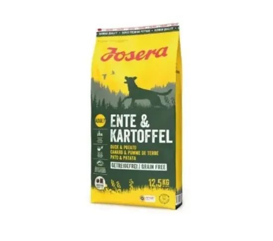 Снимка на Josera GrainFree - Пълноценна суха храна за израснали кучета над 1 година, без зърно, с патешко месо и картофи, 12.5 кг.
